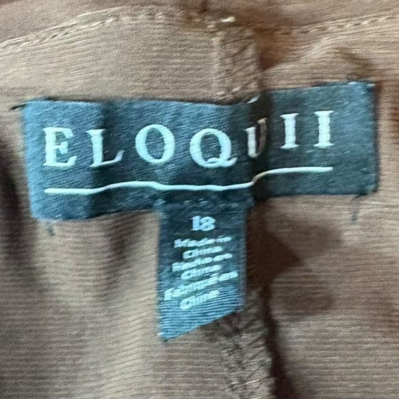 ELOQUII On or Off Shoulder Brown Maxi Dress Ruched Stretch Knit, Plus 18 - Picture 15 of 16